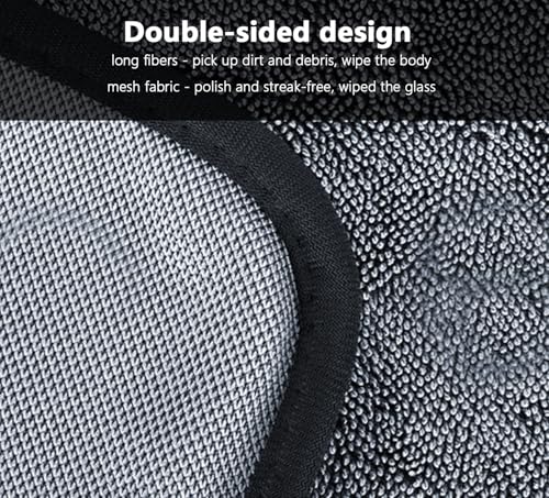 Ecopandy Microfiber Cleaning Cloth, 16x24" Grey Streak-Free Drying Towel