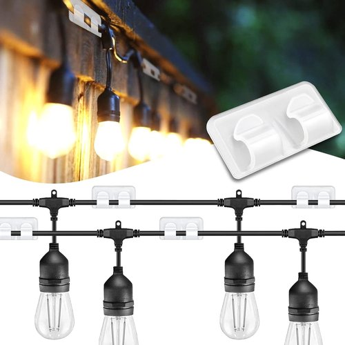 Big Outdoor Light Clips - 24 Pack Waterproof UV-Resistant String Light Hooks | Indoor/Outdoor Decoration