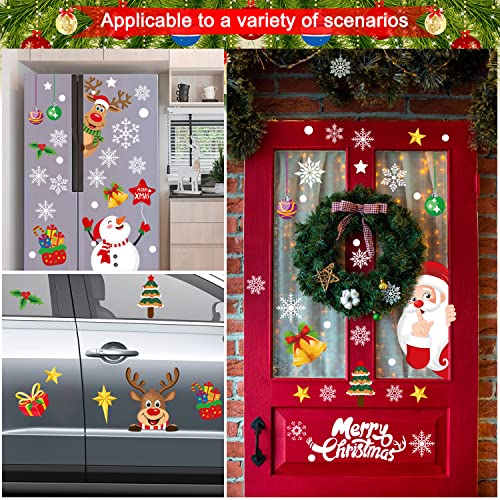 Christmas Window Clings 256pcs Holiday Decals Reusable Double-Sided Window Decorations