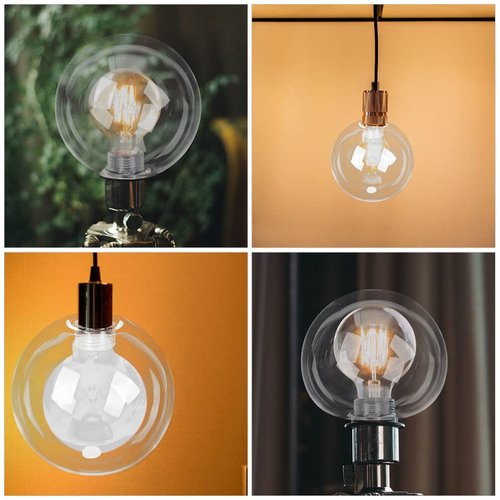 DOITOOL G9 Globe Glass Lamp Shade Clear Threaded Dome Lampshade Light Bulb Guard Cover Replacement for Ceiling Pendant Lighting Chandeliers Sconce
