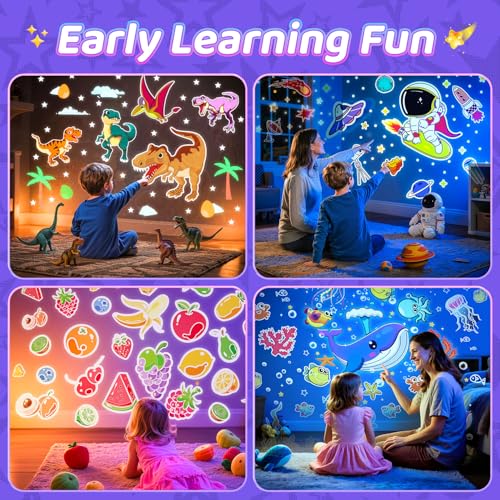 Dinosaur Night Light Projector with Bluetooth Music & 15 Film Discs