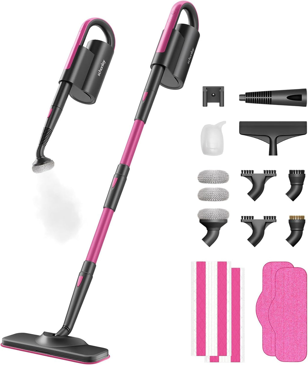 Schenley 19-in-1 Steam Mop - Dual-Rod Design with Detachable Handheld Steamer & Multi-Purpose Accessories