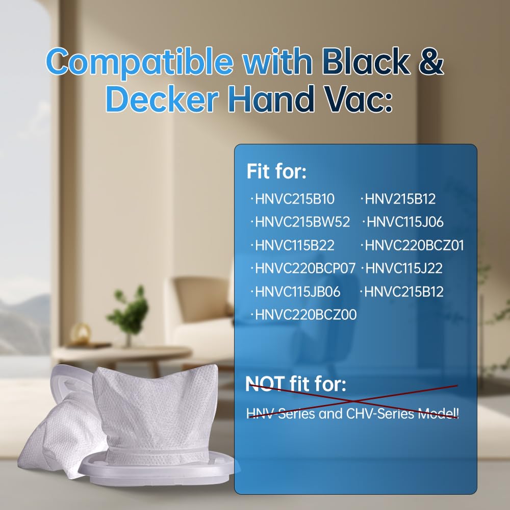6 Pack HNVCF10 Replacement Filters Compatible with Black and Decker Dustbuster Hand Vacuums HNVC215B10 HNV215B12 HNVC215BW52 HNVC115B22 HNVC115J06 HNVC115J22