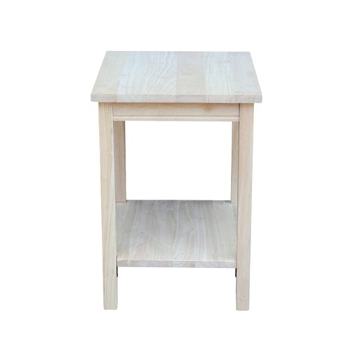 International Concepts Portman Accent Table, Solid Parawood, Unfinished