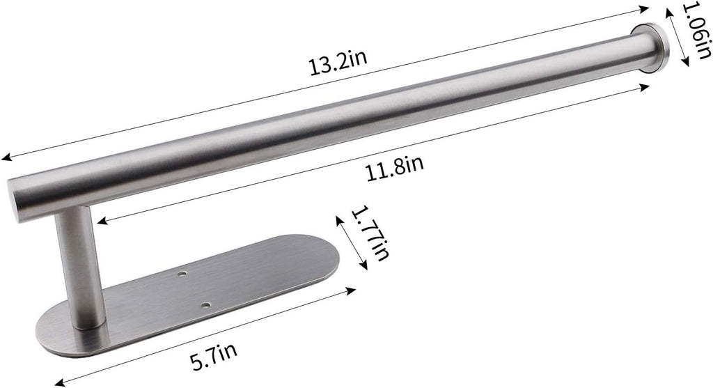 Skiennix Paper Towel Holder - Self-Adhesive Under Cabinet Design | Stainless Steel Finish