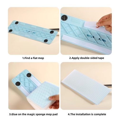 Magic Sponges Eraser Mop Pads,Melamine Sponge Cleaning Pad Mop Refill for Kitchen Bathroom Swimming Pool Boat (12.9x4.72x0.98in)