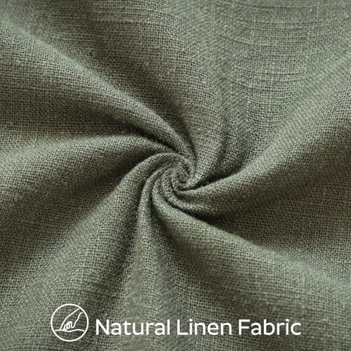 OTOSTAR Pack of 2 18x18 Inch Olive Green Linen Throw Pillow Covers