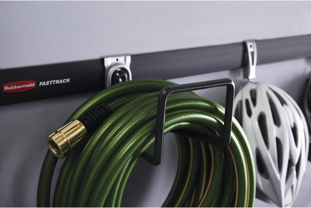 Rubbermaid FastTrack Garage Storage System - 50 lb Capacity Water Hose Hook | Black (2 Pack)