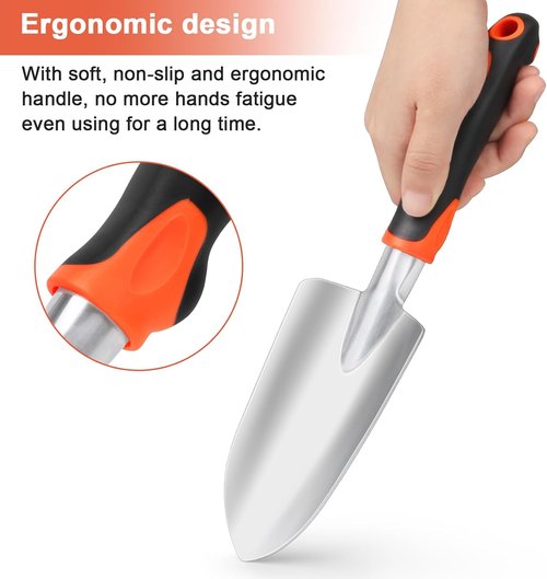 Garden Hand Trowel by [Brand Name] - Heavy Duty Ergonomic Shovel for Easy Digging | Rust Resistant, Orange
