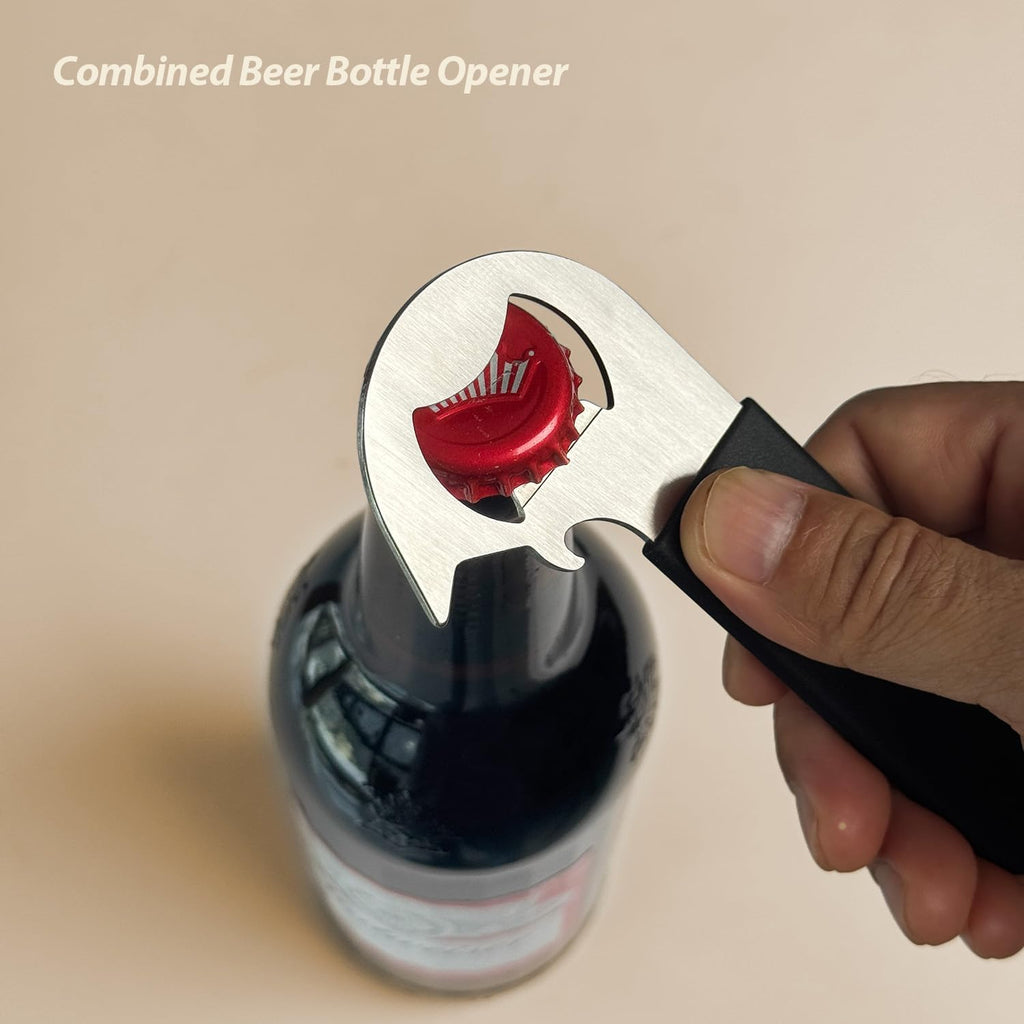 Skiennix Magnetic 2-in-1 Can Opener | Easy Manual Beer & Pet Food Opener for Seniors - 2-Pack