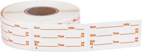 L LIKED Dissolvable Food Storage Labels - 500 Stickers, 1 x 2 Inch, Ideal for Containers (Red)