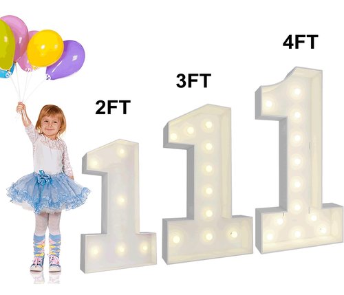 JoyBox Design 2FT Marquee Light Up Letters Numbers, Mosaic Balloon Frame, Party Decoration for Birthday, Wedding, Anniversary, Graduation – Number 3