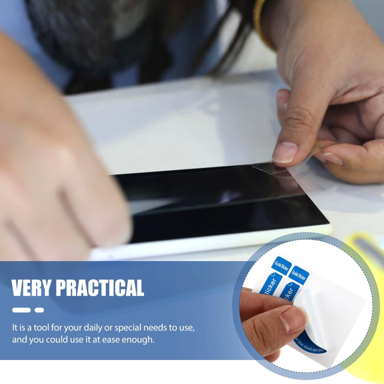 Uonlytech LCD Screen Cleaning Stickers - 600 Pcs Portable Dust Removal Decals for Phones & Tablets