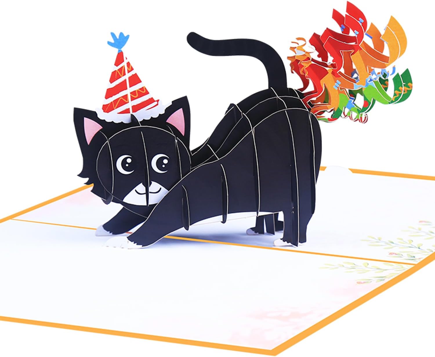 ROBBEAR Funny Cat Pop-Up Birthday Card - 3D Handmade Gift for Cat Lovers | Perfect for Adults & Kids