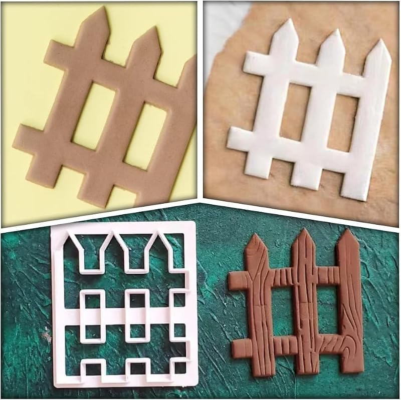 4-Piece Plastic Fence Fondant Molds for Cake & Cookie Borders