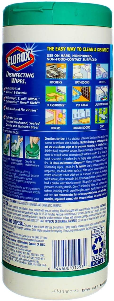 Clorox Disinfecting Wipes - Fresh Scent Canister | 7" X 8" | Pack of 3 for Effective Cleaning