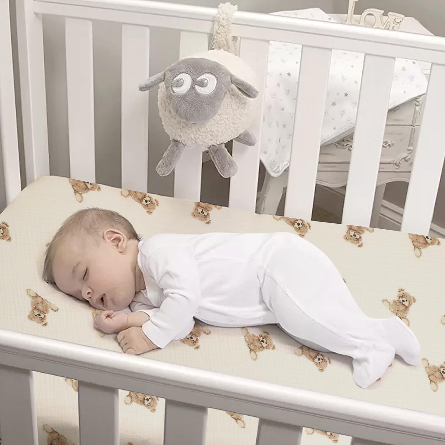 Skiennix 100% Organic Cotton Muslin Crib Sheets - Soft & Stylish 2-Pack for Standard Cribs (52x28 Inches)