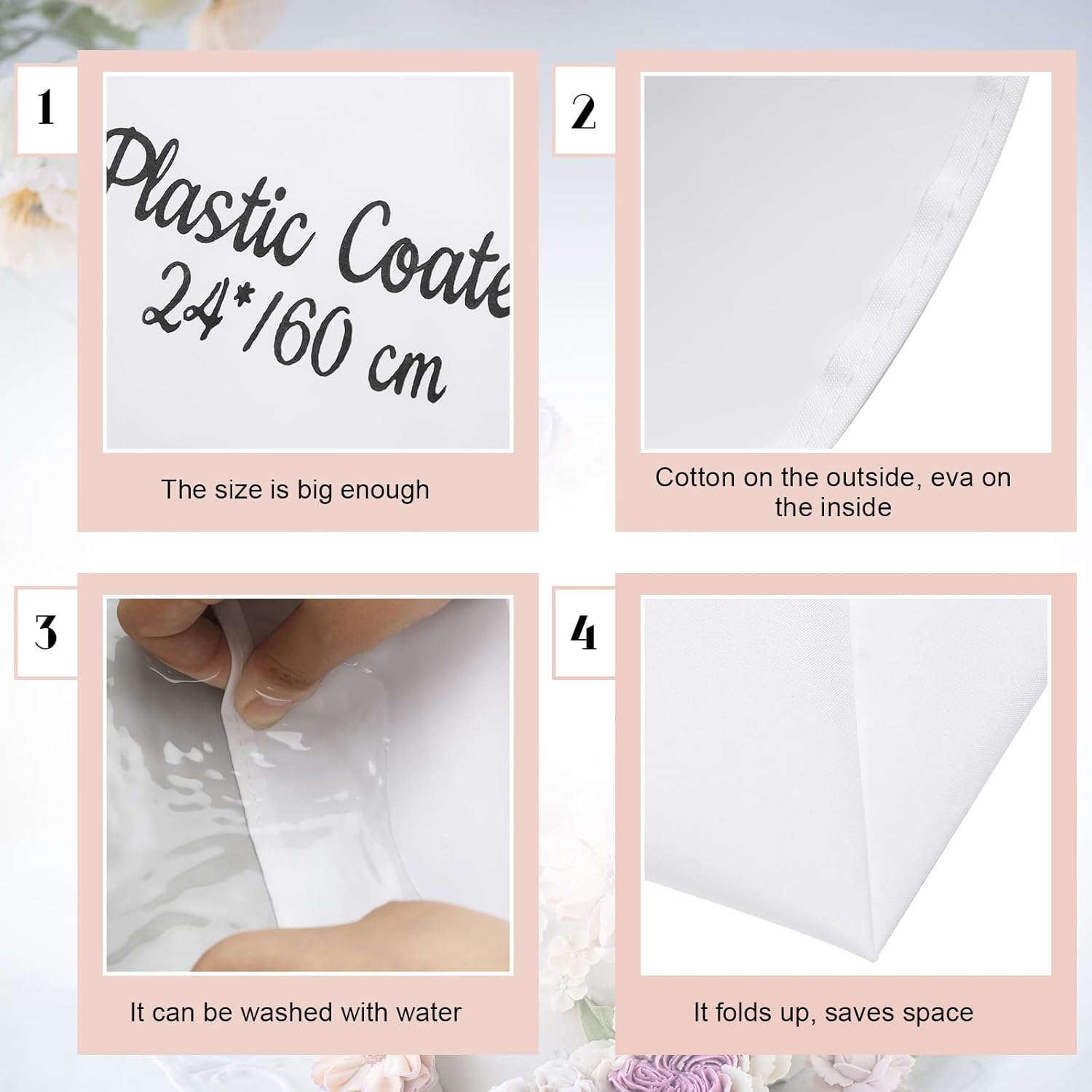 Nuogo Reusable Piping Pastry Bags - 24 Inch Large Canvas for Cake Decorating & Icing | 4 Pack