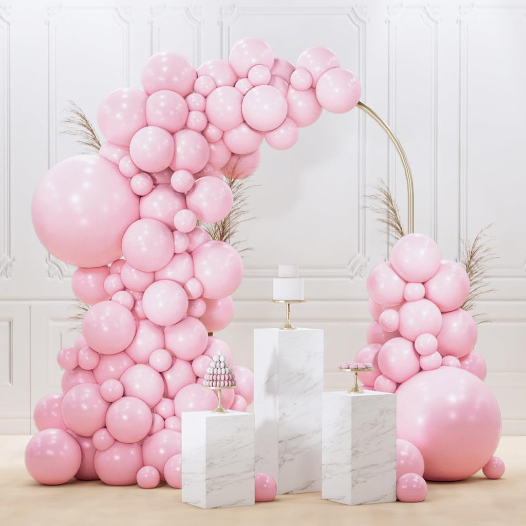 PartyWoo Baby Pink Balloons - 92-Piece Arch Kit with Various Sizes for Baby Shower & Birthday Decor