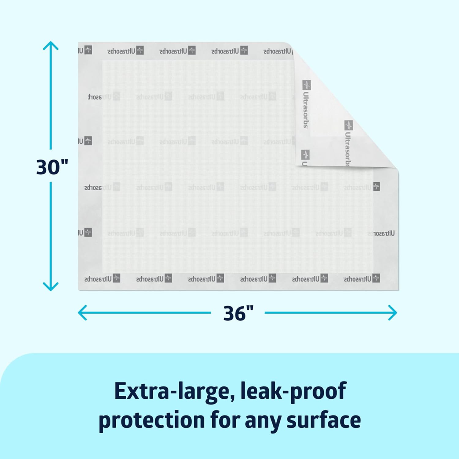 Medline Ultrasorbs Drypads - Super Absorbent Disposable Bed Pads | 30" x 36", 25 Count for Adults