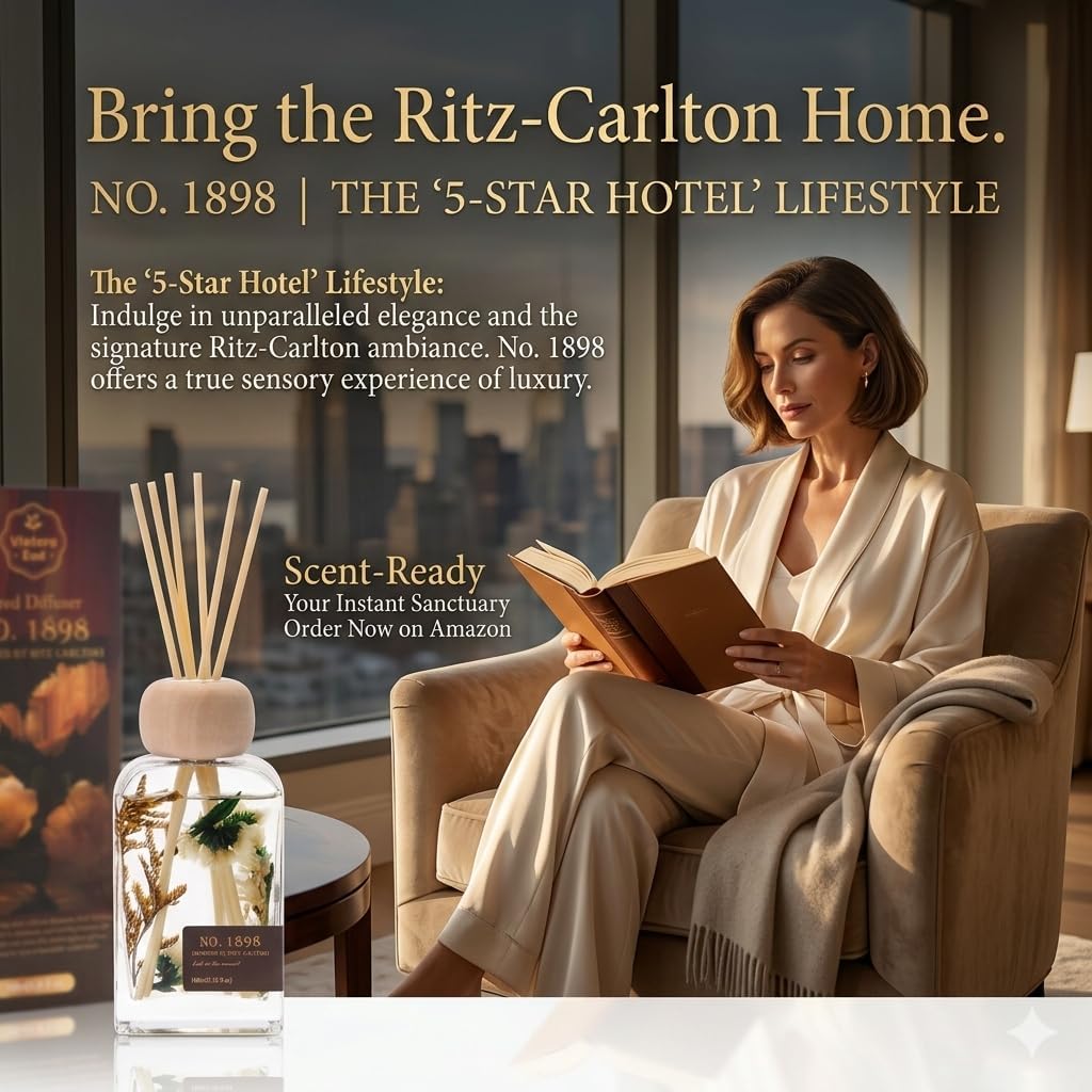 Ritz Carlton Luxury Reed Diffuser - No.1898 Hotel Collection | 100ml Long-Lasting Room Freshener Gift Set