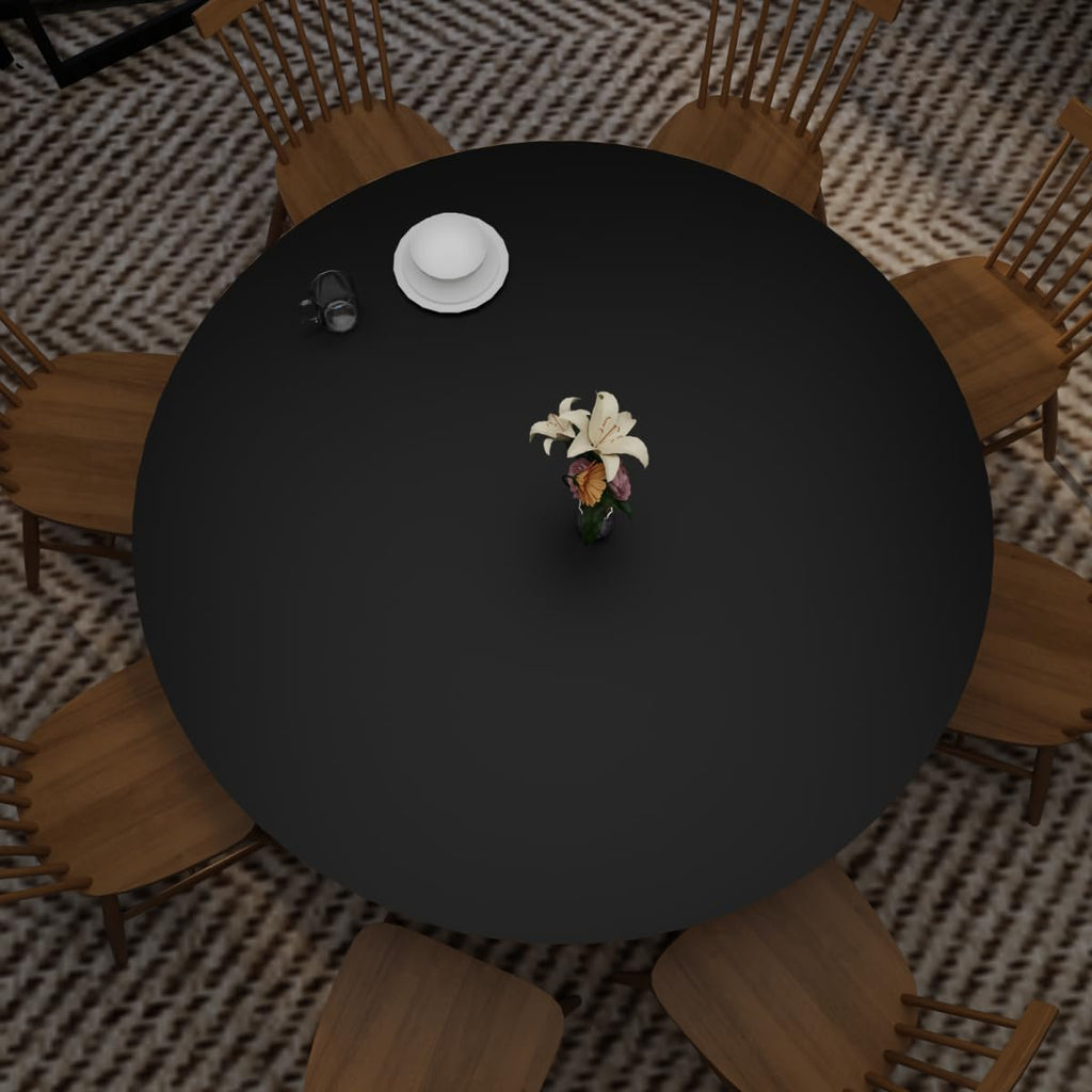 Zinkooat Round Table Mats - Can Be Used On Both Sides Waterproof and Easy to Clean Good Flatness Used for Dining Table(Black+Gray Dia.54Inch)