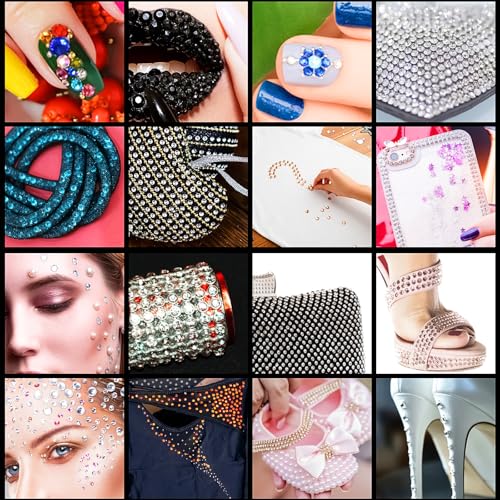 Doneace Self-Adhesive Face and Hair Gems - 975 Pcs Festival Rhinestones