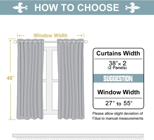 ChrisDowa Grommet Blackout Curtains - Thermal Insulated Room Darkening Panels, Royal Purple, 38W x 45L