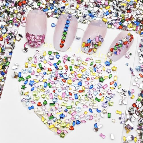 Mini Rhinestones Nail Art Charms Crystals - 2000Pcs Colorful Gems Set