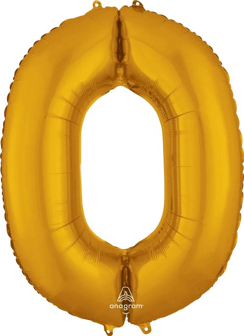Anagram 28242 Number 0 Gold Foil Balloon 34",