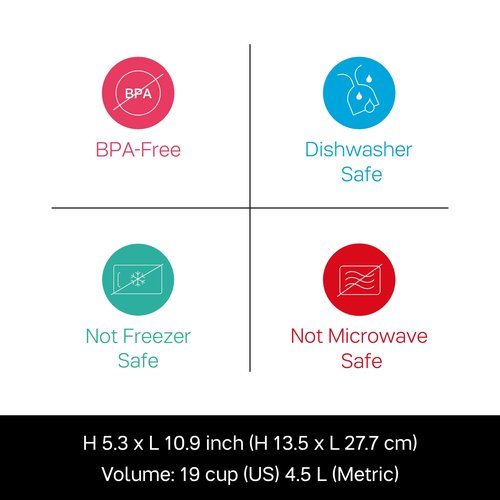 Tupperware Brand Thatsa Medium Prep & Storage Bowl, 4.5L (19 Cup) - Dishwasher Safe & BPA Free - Airtight, Leak-Proof Food Container with Lid - Sturdy & Lightweight