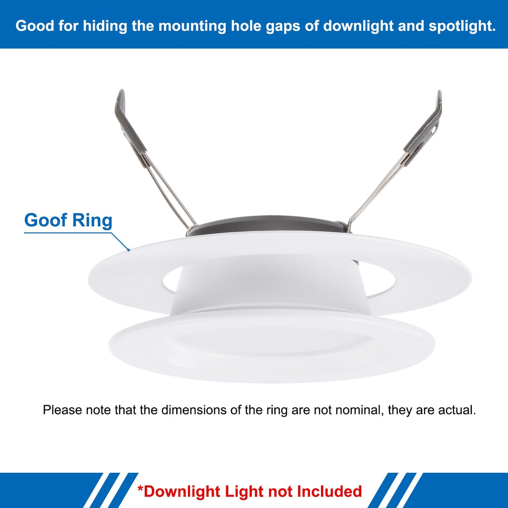 PATIKIL 4.25" ID 6.69" OD Light Trim Ring, White Goof Ring Matte Circular Light Cover Lighting Fixture for Ceiling Wall Recessed Can Downlights