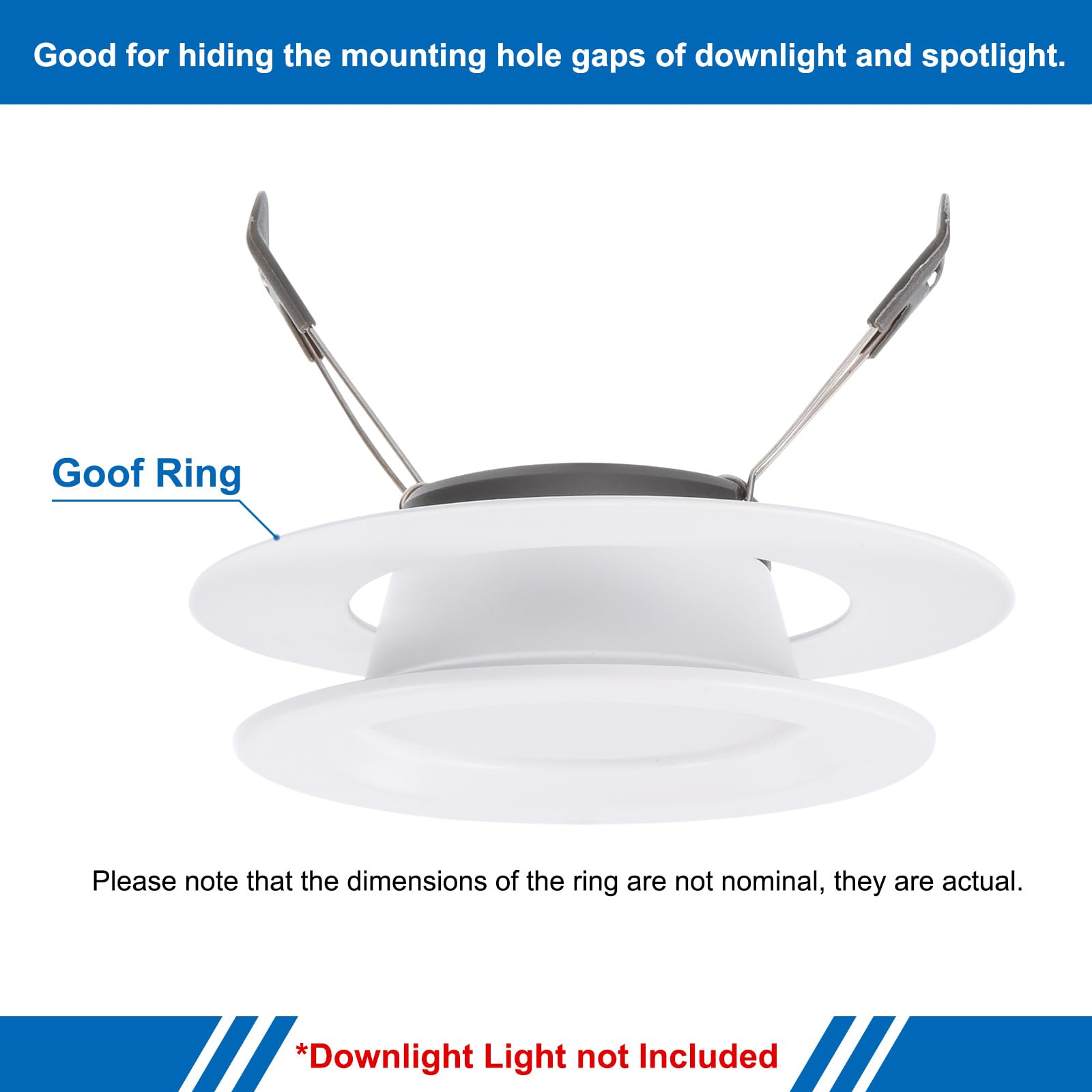 PATIKIL 4.25" ID 6.69" OD Light Trim Ring, White Goof Ring Matte Circular Light Cover Lighting Fixture for Ceiling Wall Recessed Can Downlights