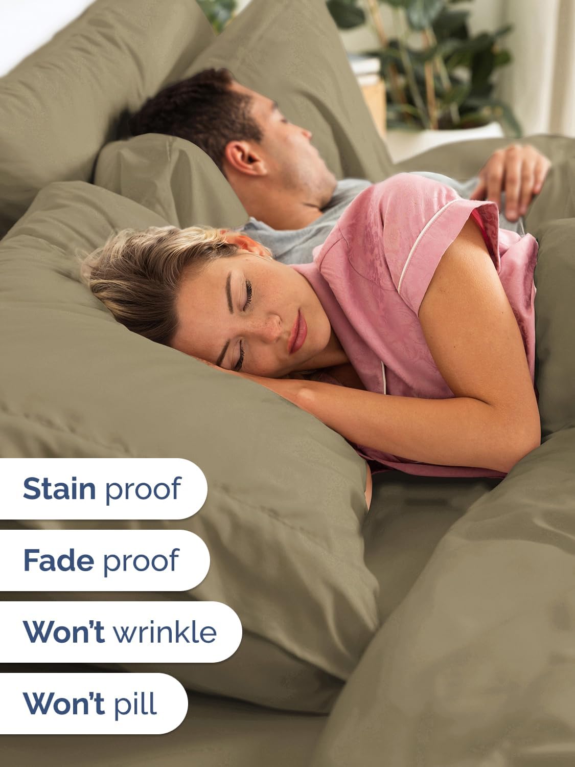 Skiennix Extra Deep Split King Sheet Set - 7 Piece Breathable Cooling Bedding - Soft, Wrinkle-Free Khaki