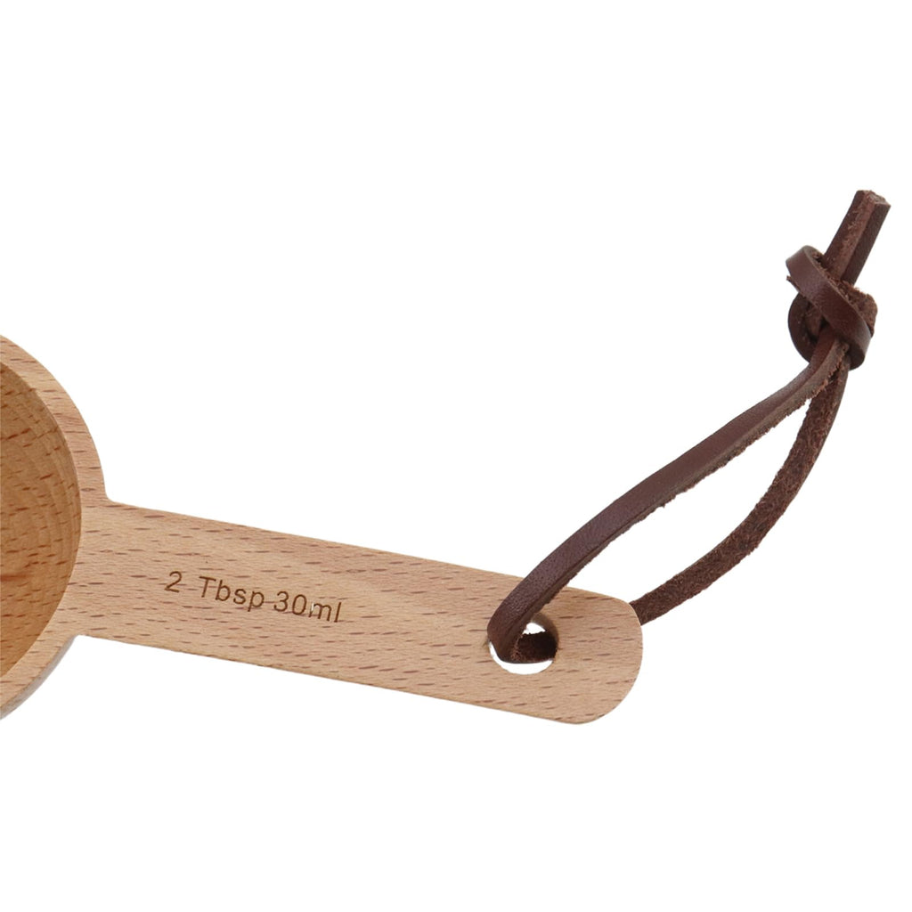 Mewutal 30ml Wood Measuring Spoon and Scoop Wooden Tablespoon 30ml Measuring Scoop 2 TBSP Retro Coffee Spoons for Dry Ingredients Ground Tea Spice (Wood Color, 2TBSP)