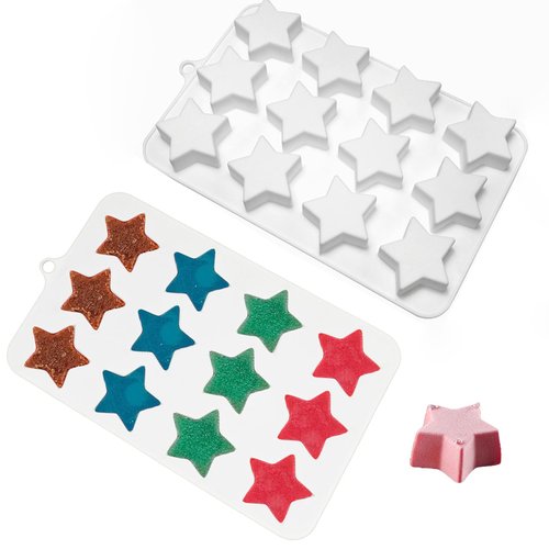 LLchunyun Star Chocolate Mold Star Shape Candy Gummy Jello Pudding Soap Cookie Silicone Molds Fourth Of July Silicone Mold for Baking (1pcs)