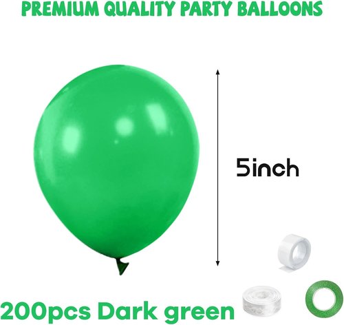 Green Balloons - 110 Pcs Mini 5-Inch Thick Latex Balloons for Birthday, Wedding & Baby Shower Decor