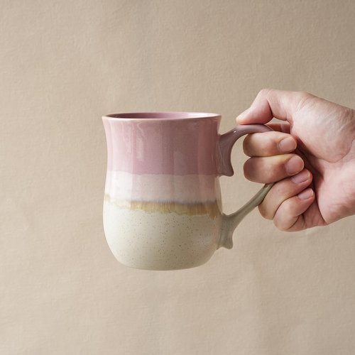 Bosmarlin Large Ceramic Coffee Mug, 20 Oz, Big Tea Cup for Office and Home, Dishwasher and Microwave Safe (Pink, 20 Oz)