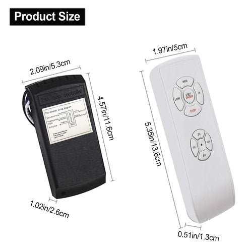 Bkiyougo 2 Pack Fan Remote, Fan Remote Control Kit, Universal Ceiling Fan Remote Control Kit, 3-in-1 Ceiling Fan Light Timing & Speed Remote, for Hunter/Harbor Breeze/Westinghouse/Honeywell