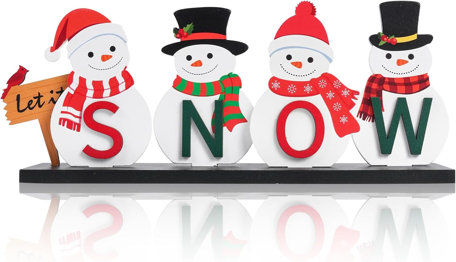 Wooden Snowman Table Centerpieces - Festive Christmas Decor for Holiday Office & Home | Farmhouse Winter Style