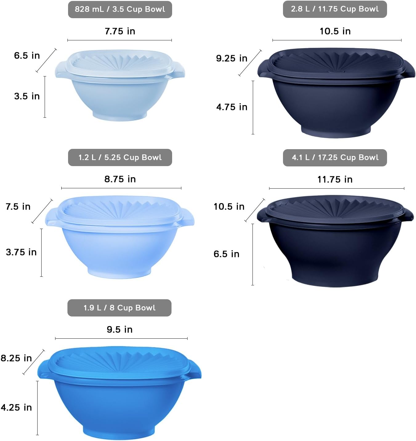 Tupperware Heritage Collection - 36-Piece Vintage Blue Food Storage Container Set | Dishwasher Safe & BPA Free