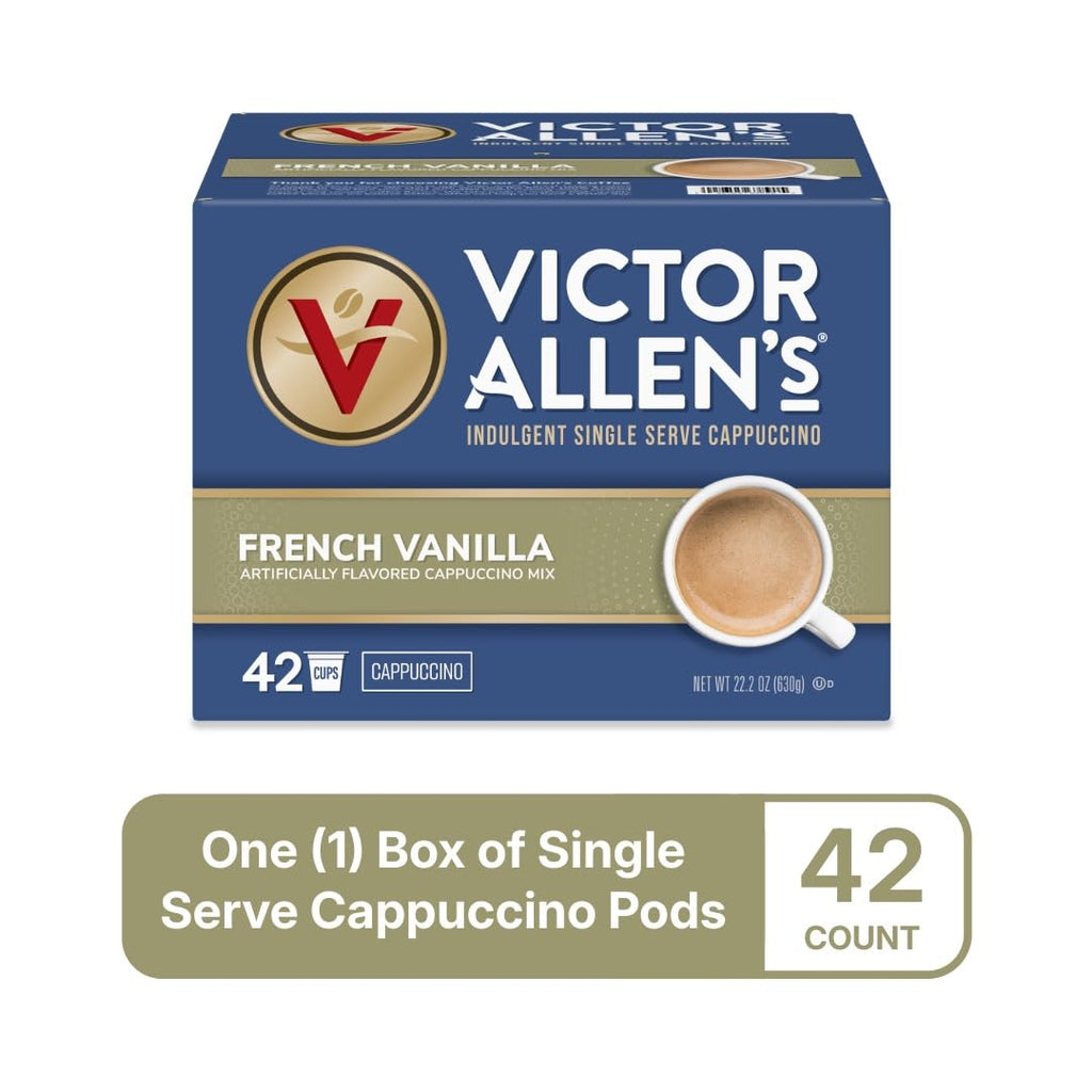 Victor Allen's Coffee French Vanilla Cappuccino Mix - 42 Count Single Serve K-Cup Pods for Keurig