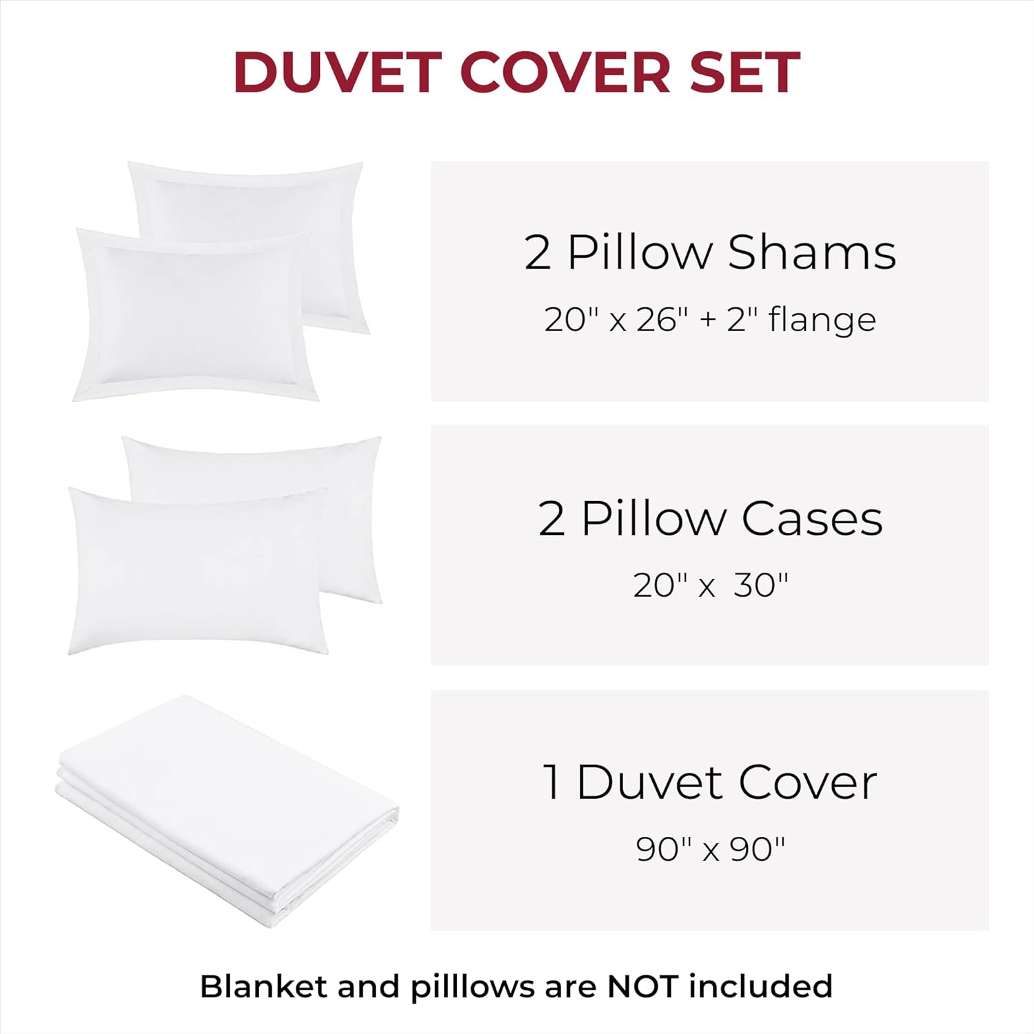 Mellanni Duvet Cover Set - 5-Piece Hotel Luxury Bedding - Extra Soft & Cooling Microfiber | Queen Size, White