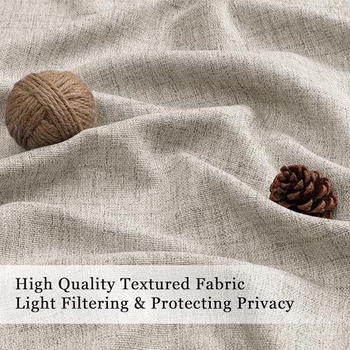 OWENIE Linen Textured Valance Curtain, 60x14 Inch Light Filtering Valance