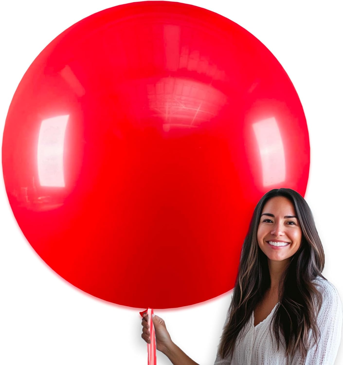 PartyWoo Red Helium Balloons - 36 Inch Red Balloons for Birthday, Graduation & Events