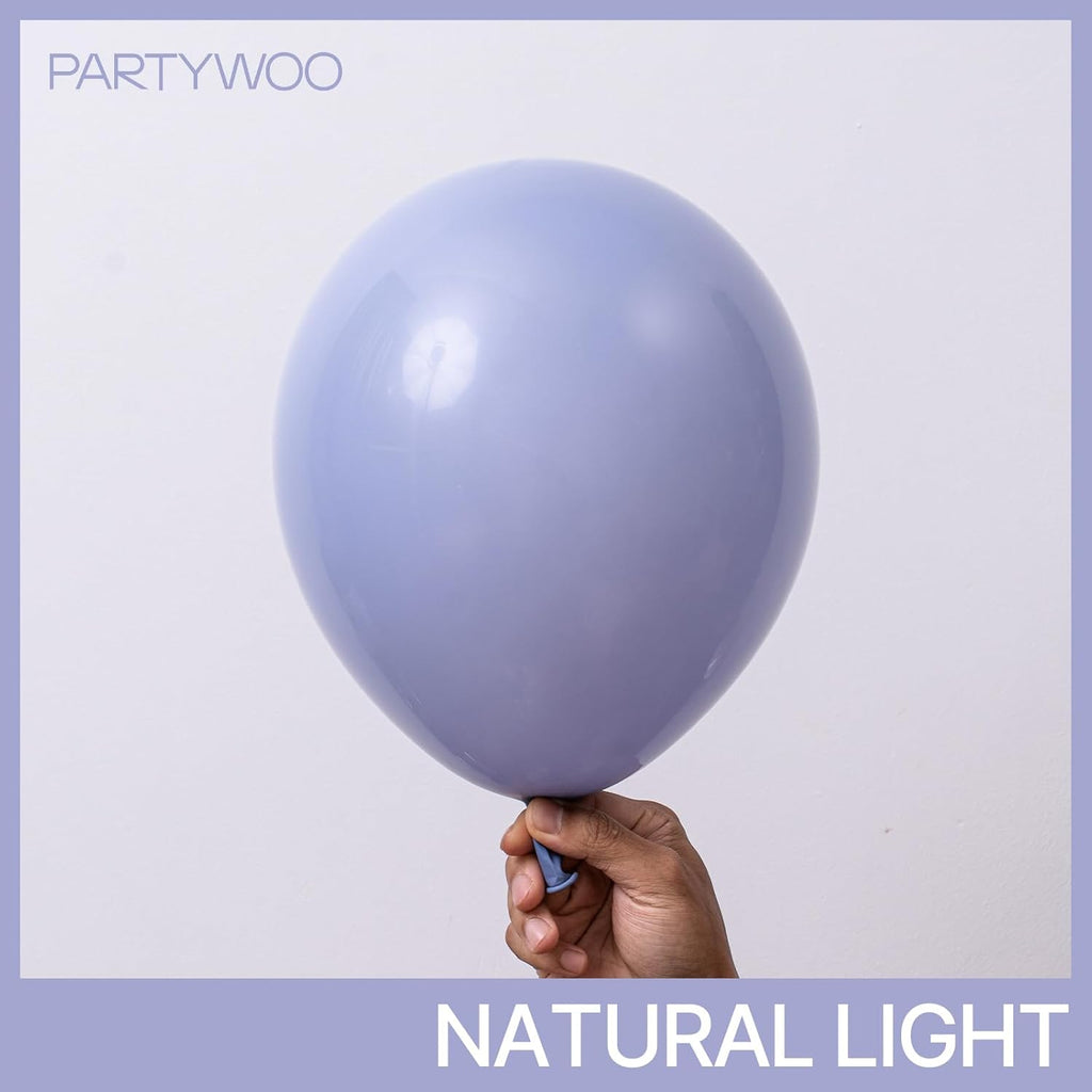 PartyWoo Dusty Blue Balloons - 101pcs 12 Inch Latex Balloons for Baby Showers & Celebrations