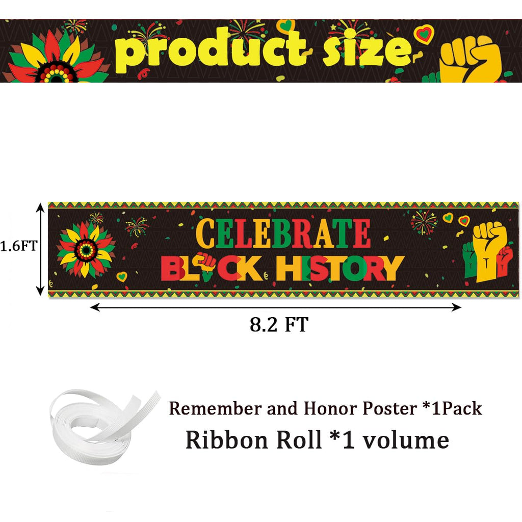 FHGG Black History Month Backdrop Decorations Banner Celebrate Black History Bunting Photography Supplies African American Party Garland African BHM Worthwhile Afro Party Supplies