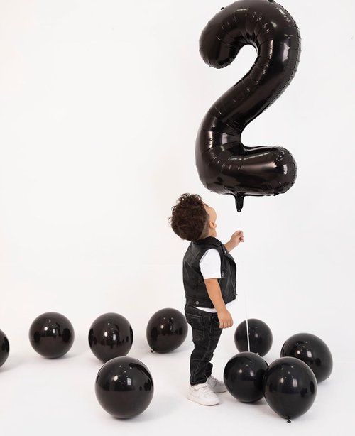 IWERP 40-Inch Black Balloon - Unisex Birthday Decoration | Reusable, Self-Sealing Foil Mylar