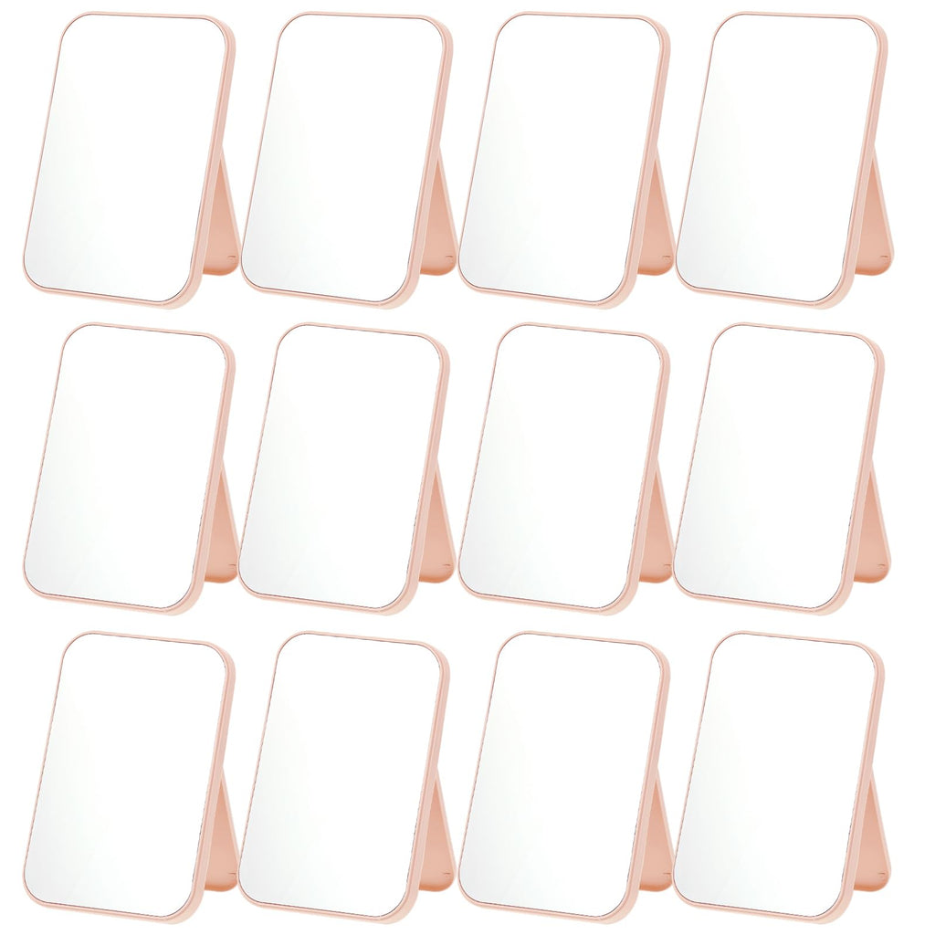 Rainmae 12 Pcs Spa Party Mirrors Spa Party Supplies for Girls, Pink Sleepover Accessory Favors Makeup Mirror for Sleepover Slumber Birthday Favors Gift