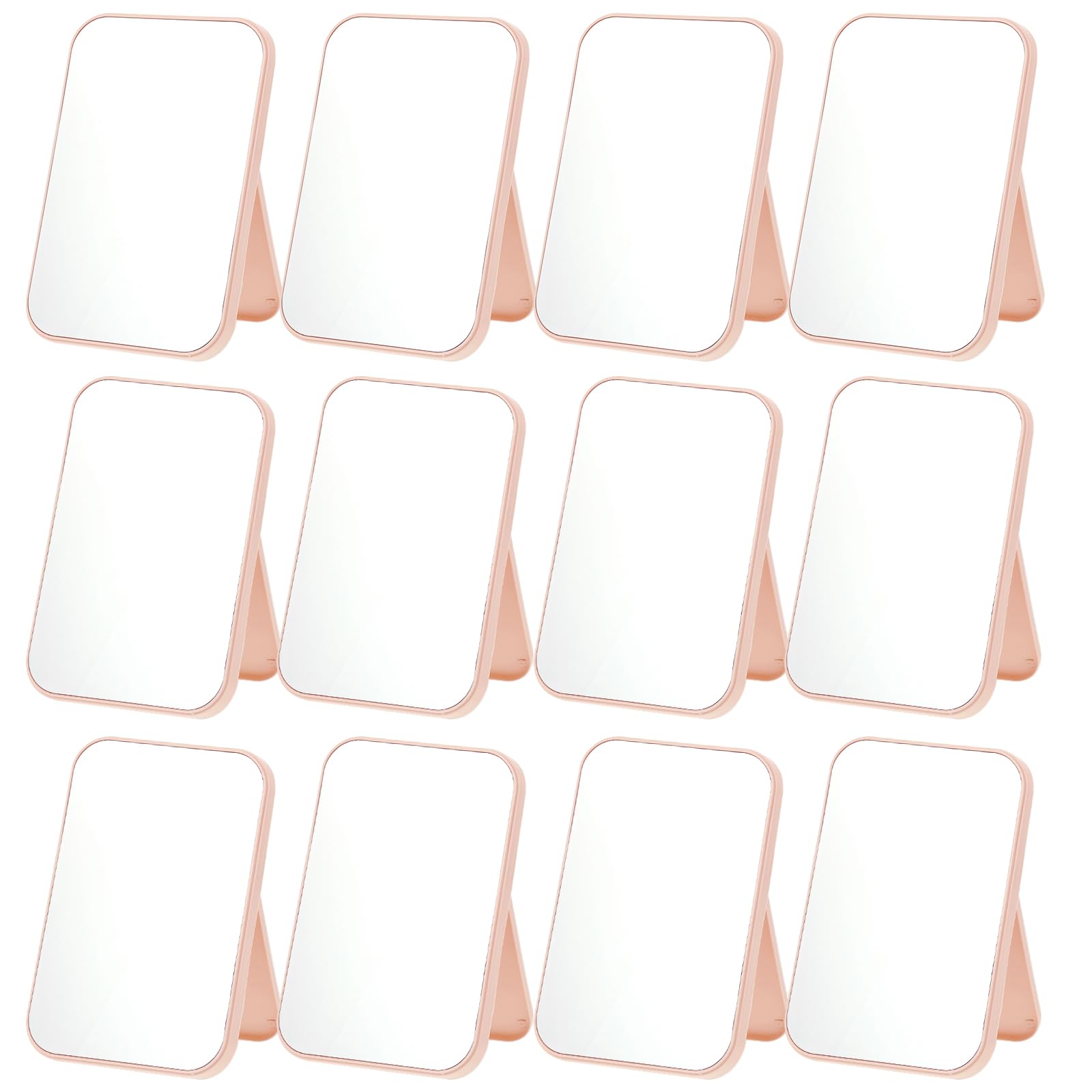 Rainmae 12 Pcs Spa Party Mirrors Spa Party Supplies for Girls, Pink Sleepover Accessory Favors Makeup Mirror for Sleepover Slumber Birthday Favors Gift